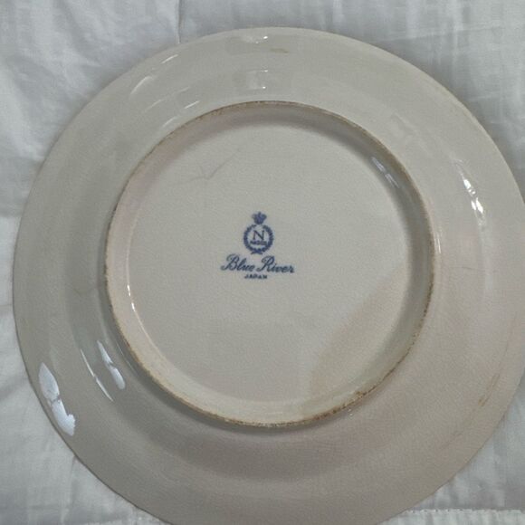 Vintage Blue River Japan Blue & White Transferware Plate – 9” Farmhouse Scene - Picture 3 of 3